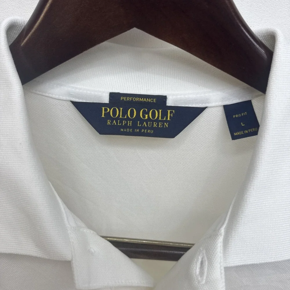 Polo Golf Ralph Lauren Performance collared white shirt made in Peru SZ Large
